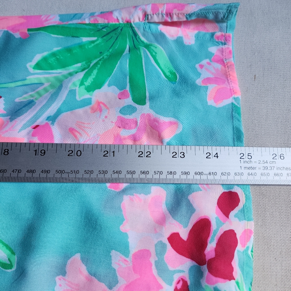 Lilly Pulitzer Willa Top In Floral Aqua Al Freso Isn't She Lovely Resort Beach - Picture 9 of 9
